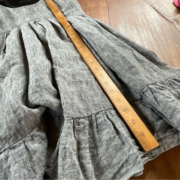 Cynthia Rowley Dress Grey Linen Ruffle Hem Sleeveless Midi Size 10 - Picture 11 of 11